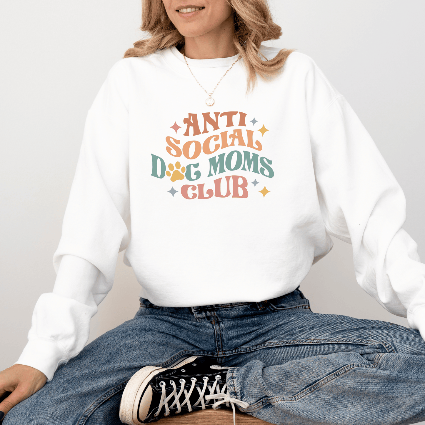 Anti-Social Dog Moms Club Crewneck Sweatshirt