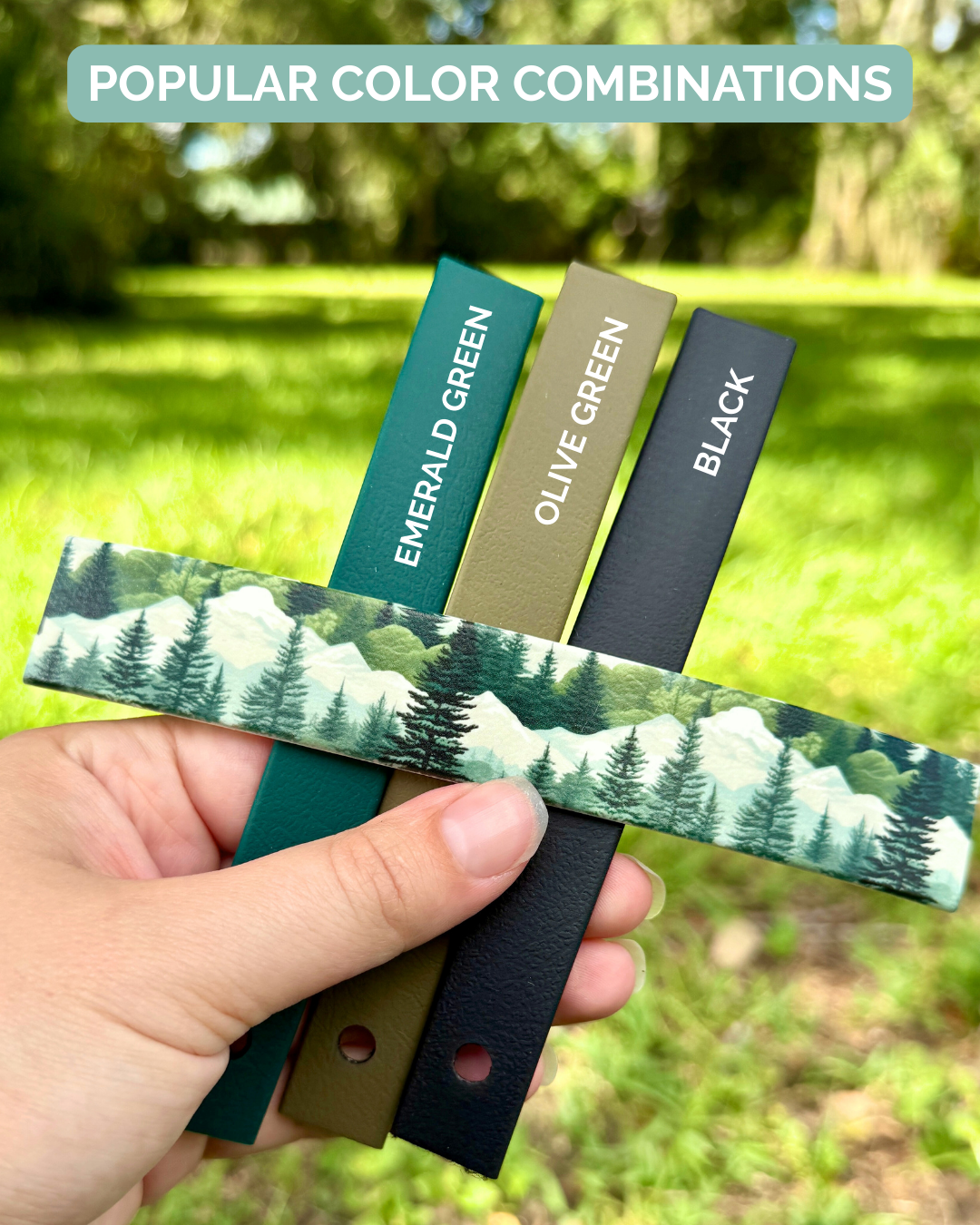Forest: Mini Printed Double Layer Biothane Dog Collar