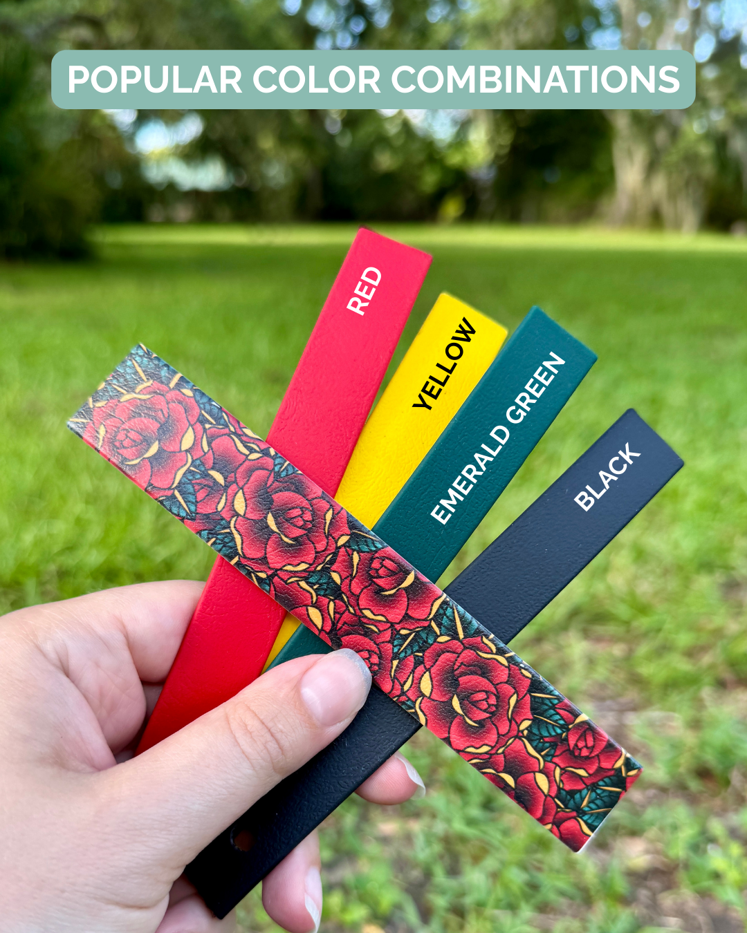 Roses: Printed Double Layer Biothane Dog Collar