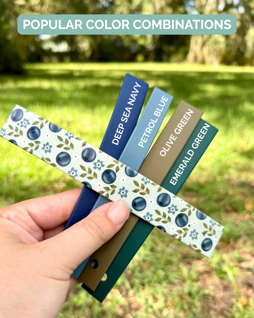 Blueberry: Mini Printed Double Layer Biothane Dog Collar