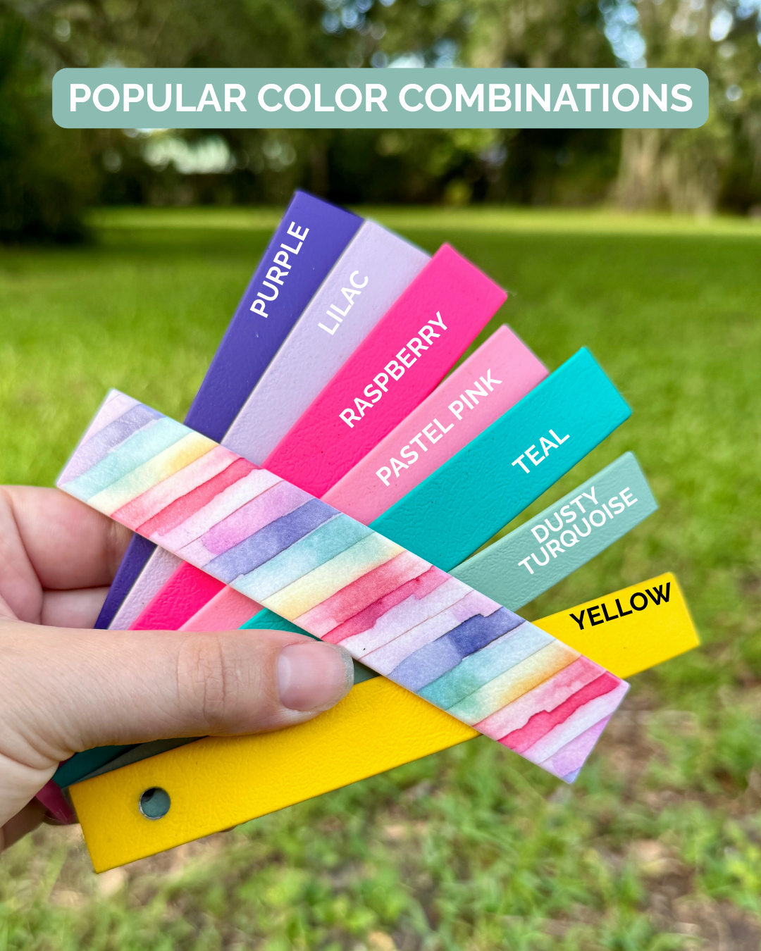 Pastel Stripes: Printed Double Layer Biothane Dog Collar