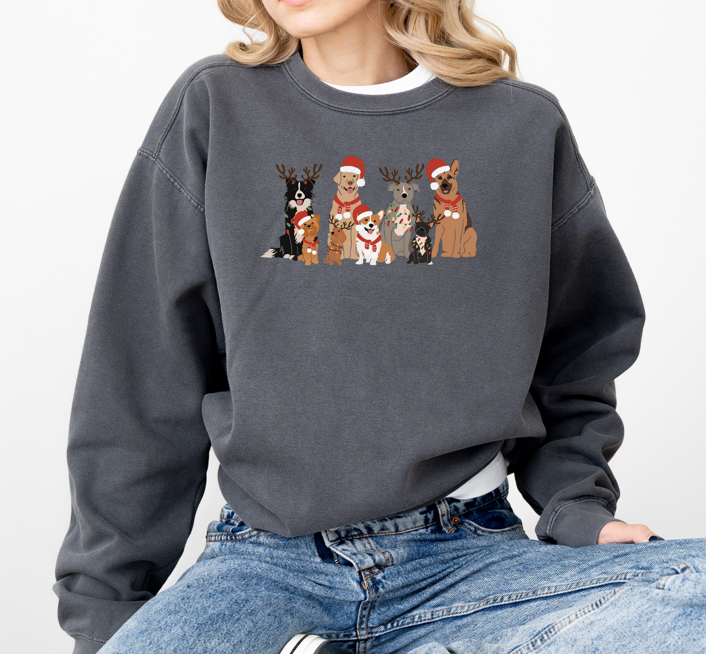 Christmas Dogs Crewneck Sweatshirt