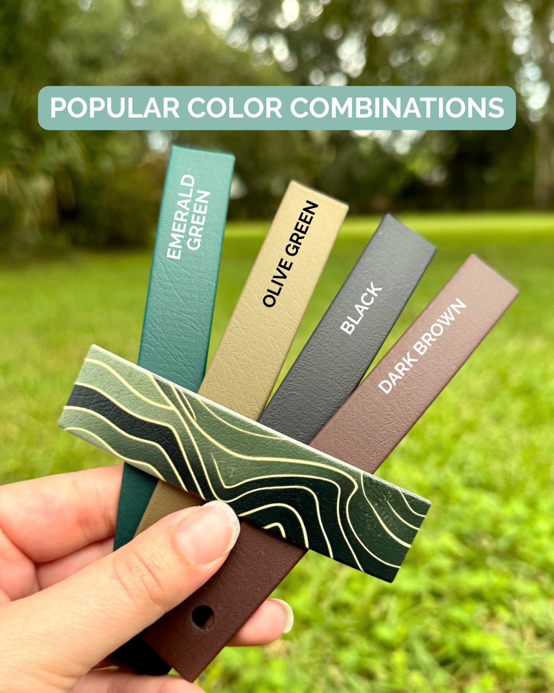 Green Topography: Printed Double Layer Biothane Dog Collar