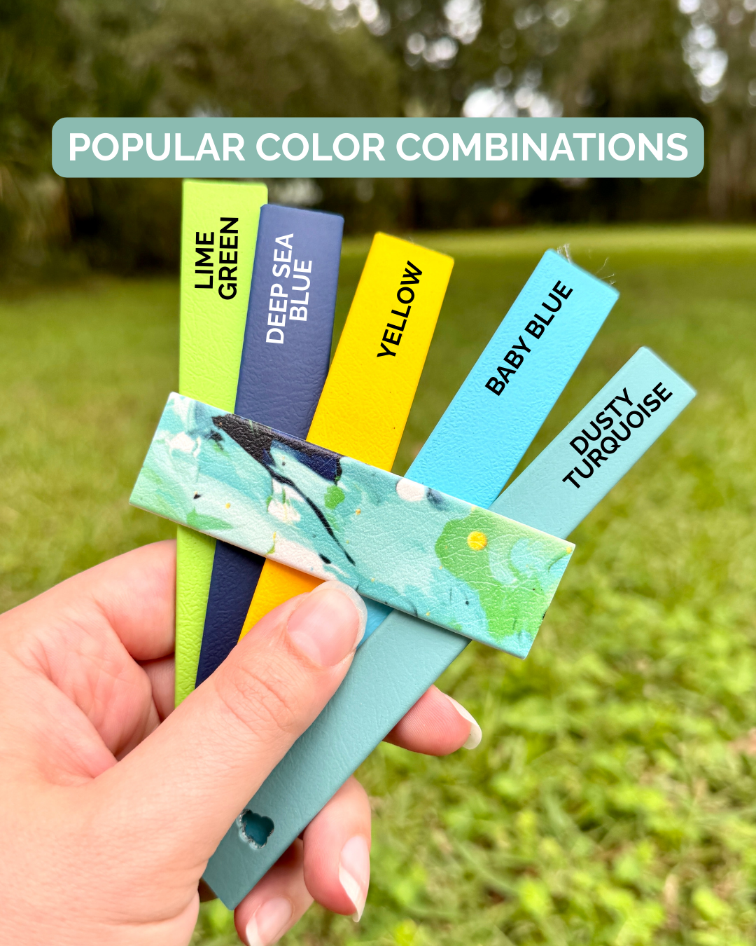 Lime Swirl: Printed Double Layer Biothane Dog Collar