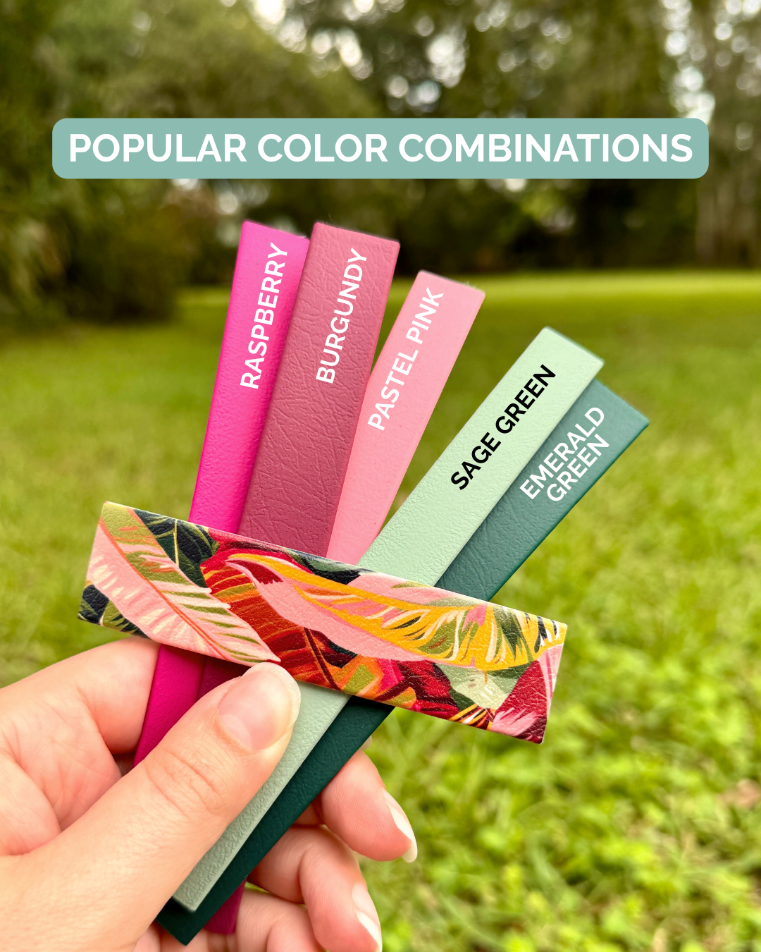 Pink Leaves: Mini Printed Double Layer Biothane Dog Collar