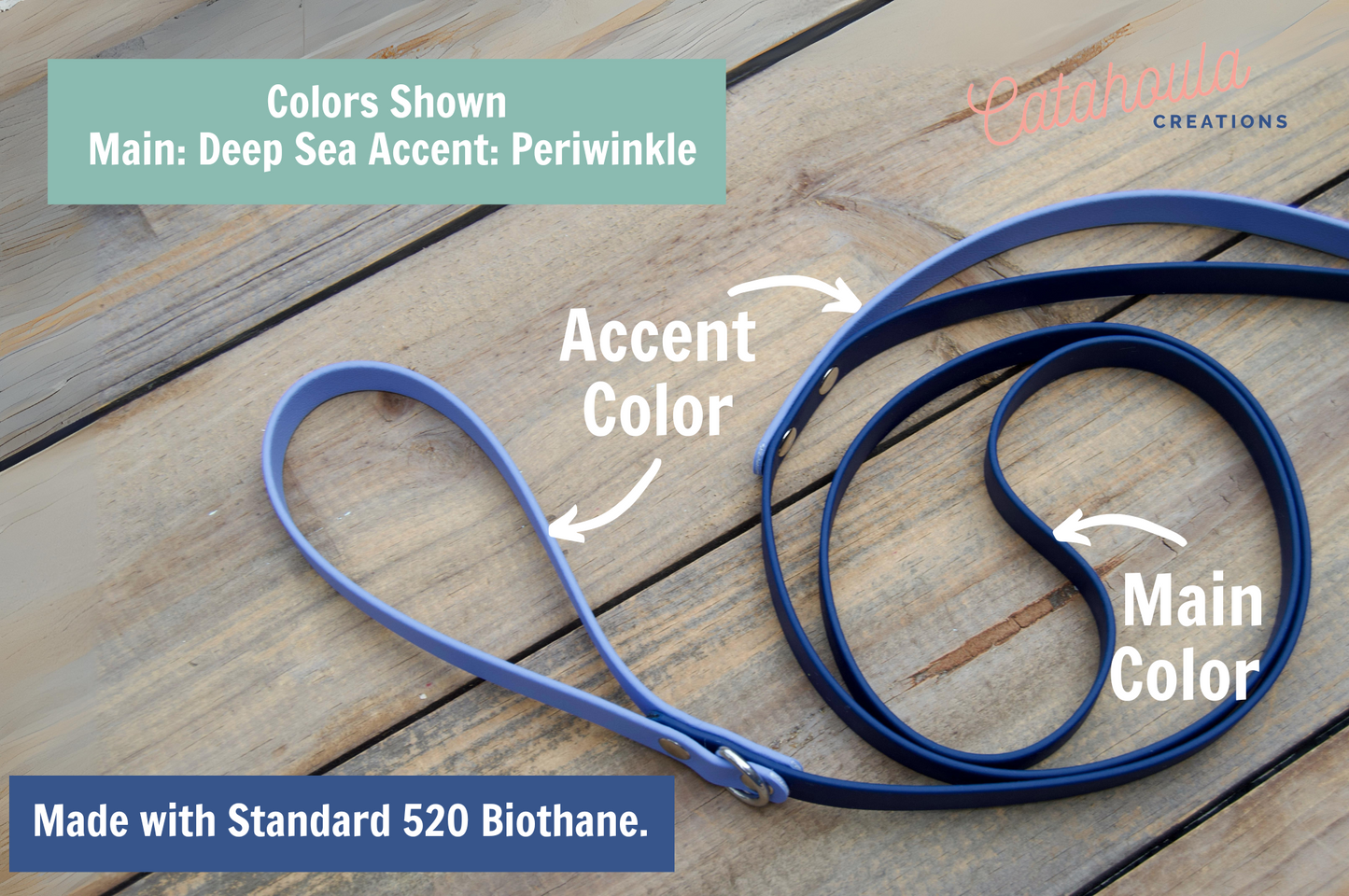 Two Color Biothane Dog Leash With Traffic Handle