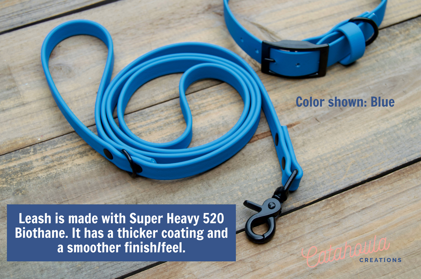 Bundle of Classic 1 Inch Biothane Dog Collar and 5/8 Inch Leash