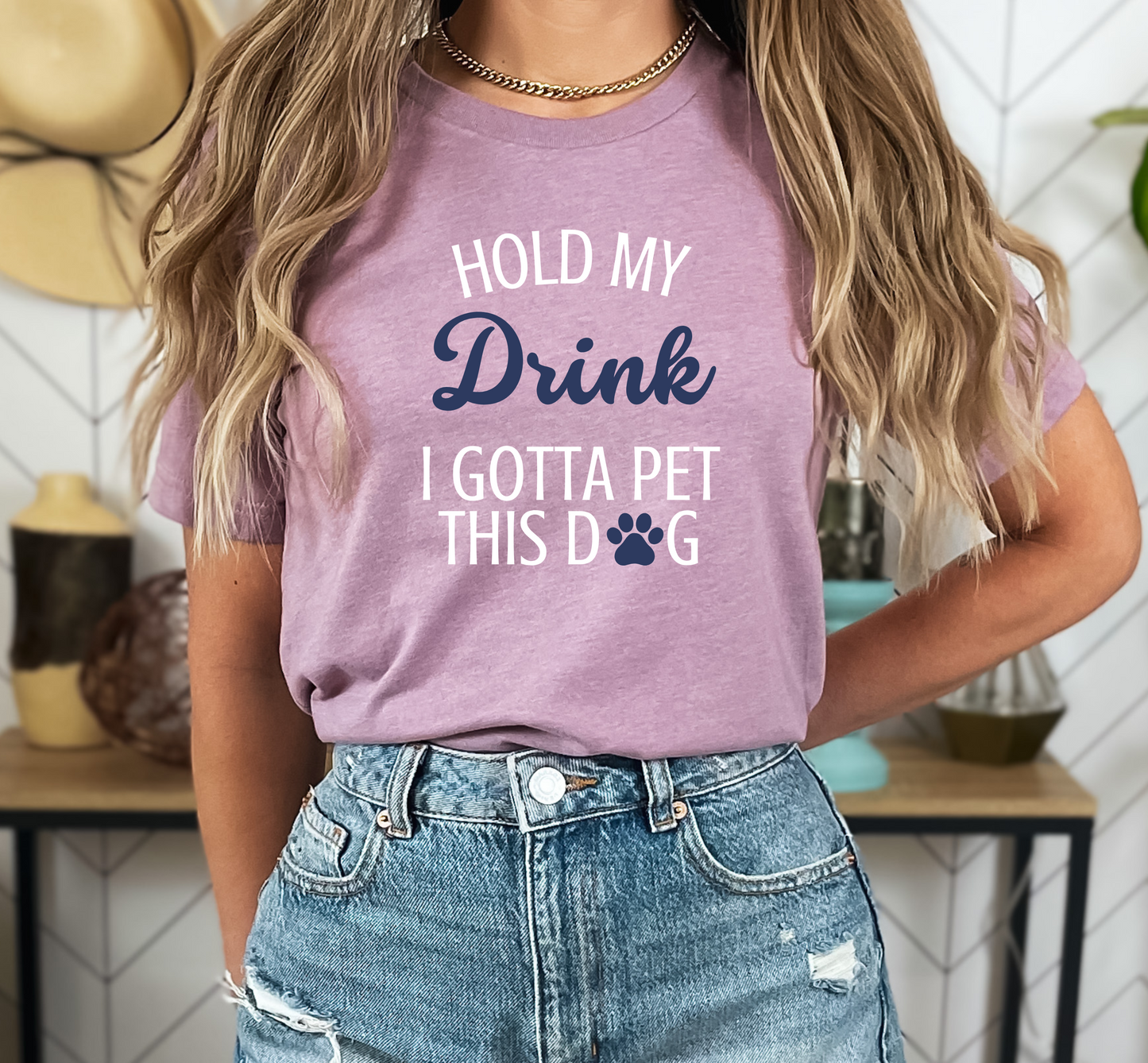 Hold My Drink, I Gotta Pet This Dog T-Shirt
