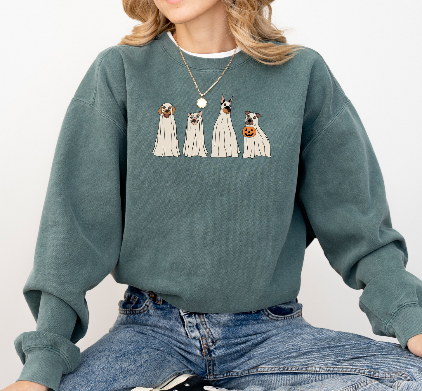 Ghost Dogs Halloween Crewneck Sweatshirt