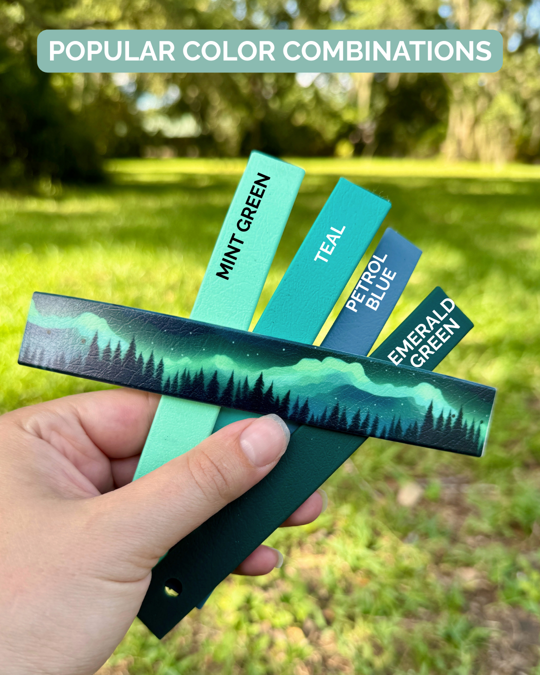 Northern Lights: Printed Double Layer Biothane Dog Collar