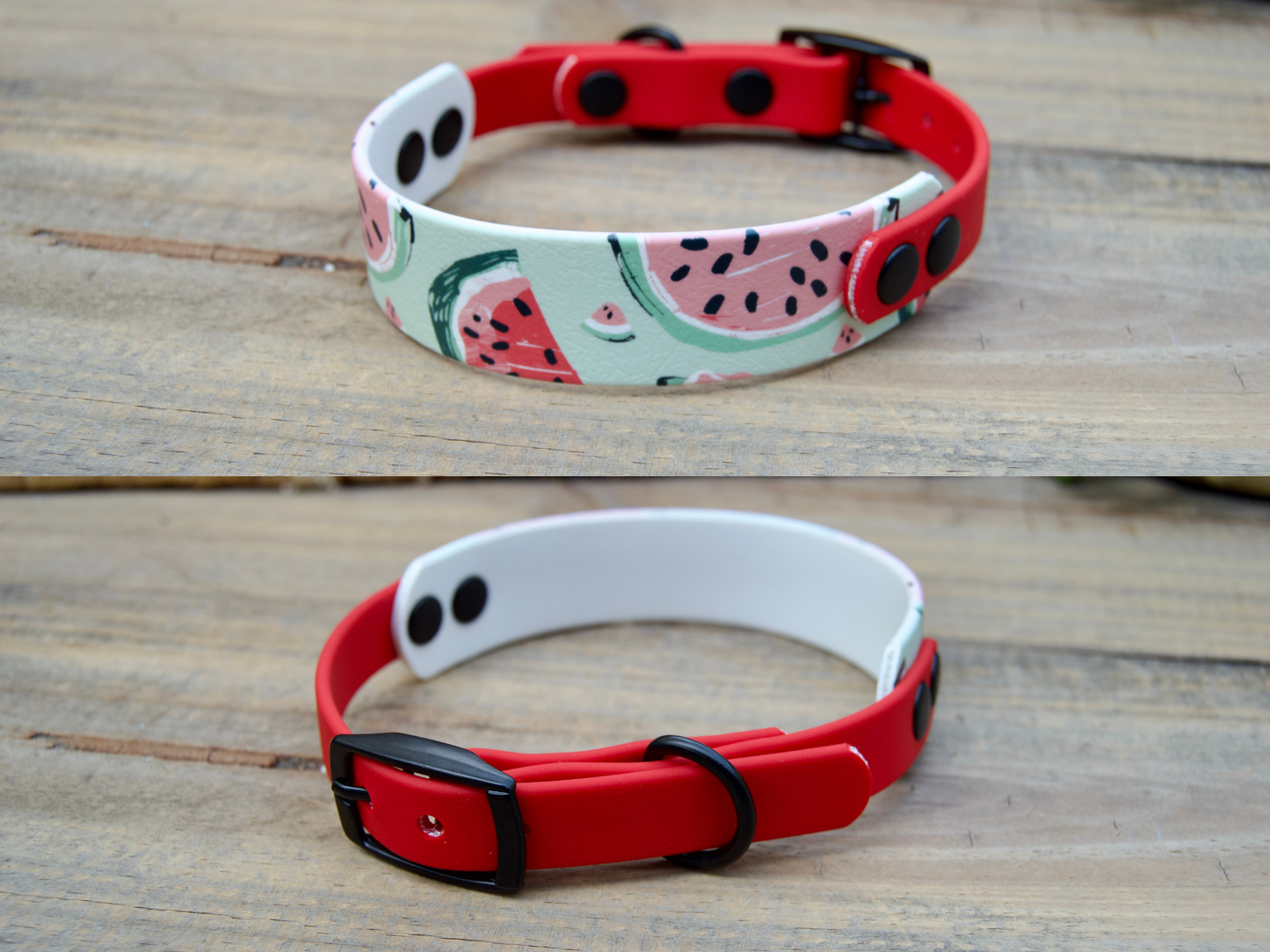 RTS Mini Tapered Patterned Biothane Dog Collar