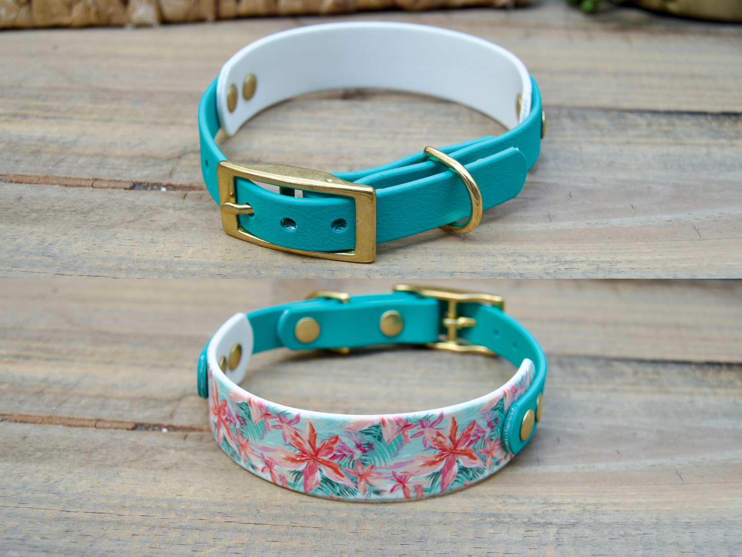 RTS Mini Tapered Patterned Biothane Dog Collar
