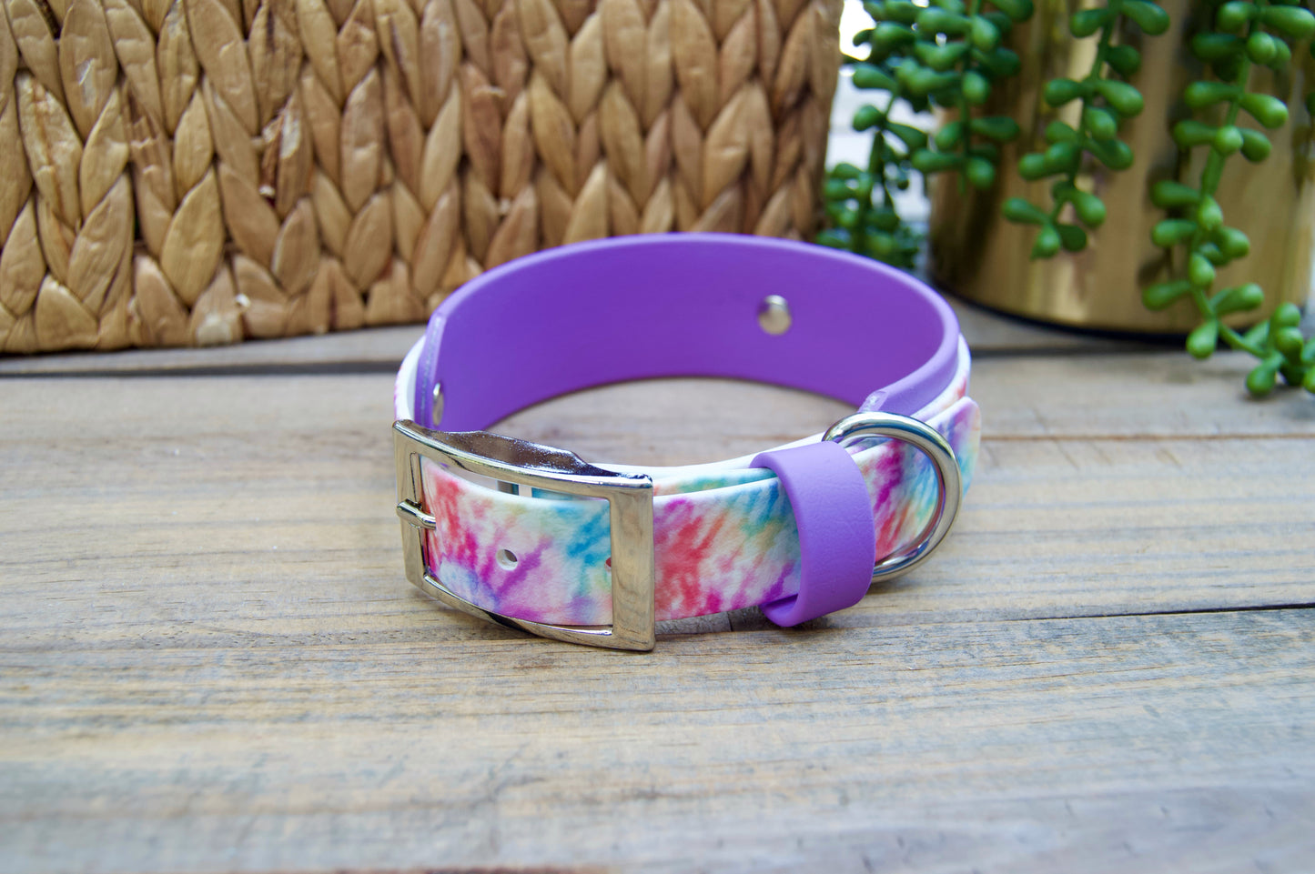 Tie-Dye Printed Double Layer Biothane Dog Collar