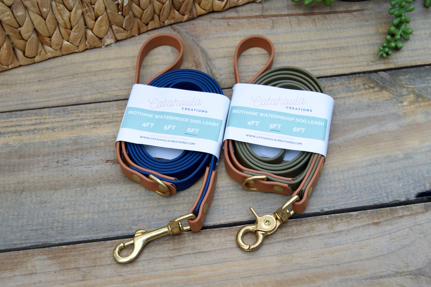 RTS 4FT, 5FT, and 6FT Two Color Biothane Dog Leashes