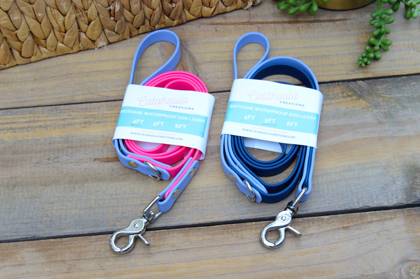 RTS 4FT, 5FT, and 6FT Two Color Biothane Dog Leashes