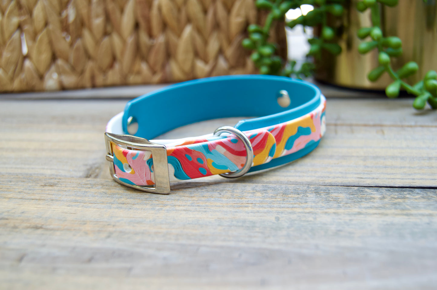 Paint Splatter: Mini Printed Double Layer Biothane Dog Collar