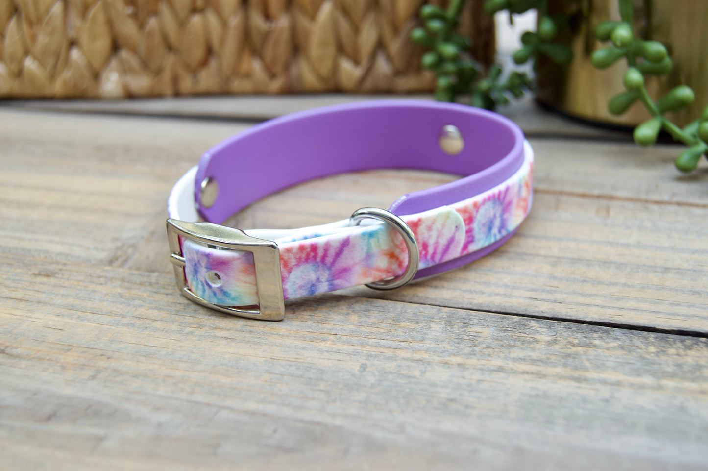 Tie-Dye: Mini Printed Double Layer Biothane Dog Collar