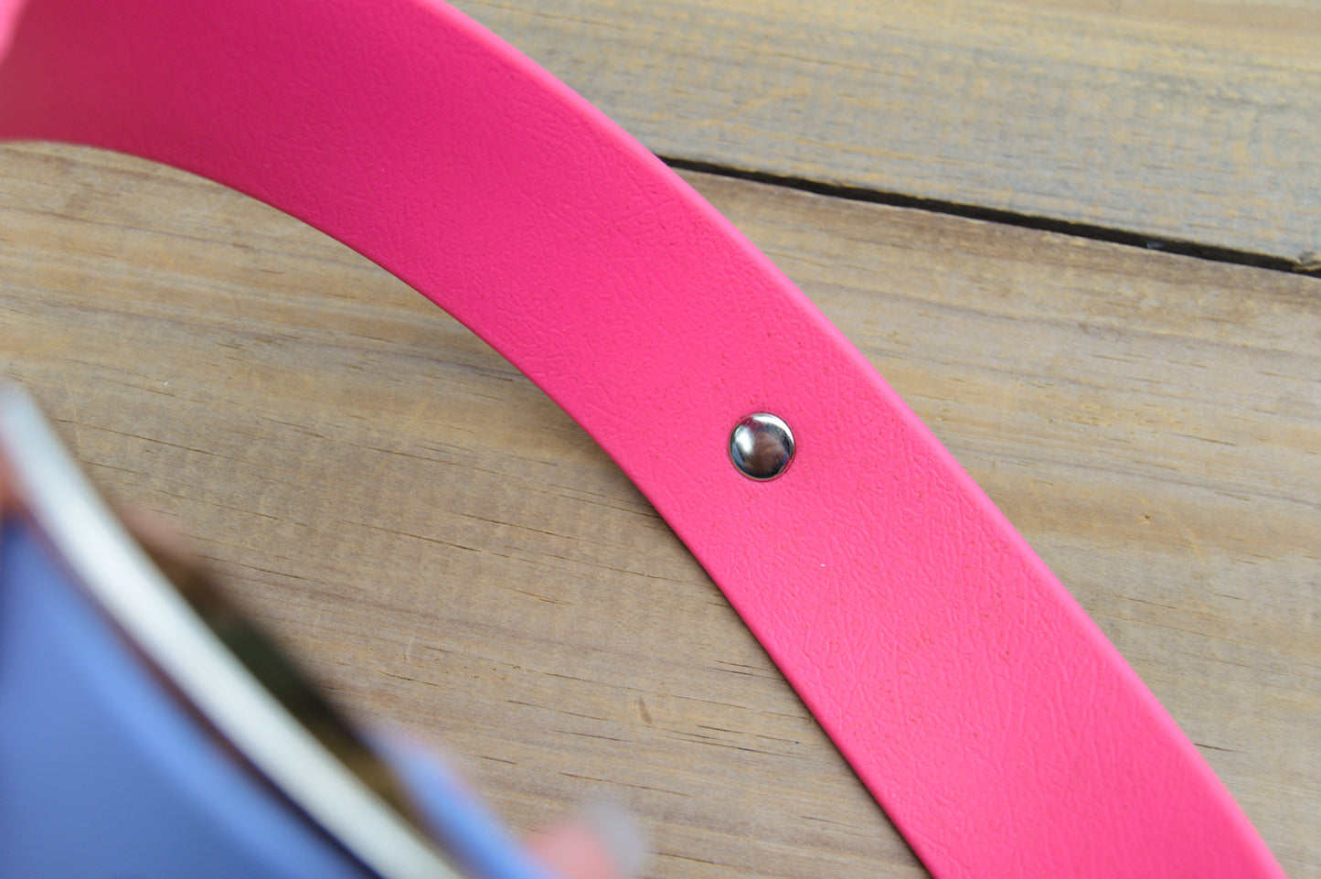 RTS *FLAWED* Periwinkle and Raspberry Double Layer Biothane Dog Collar