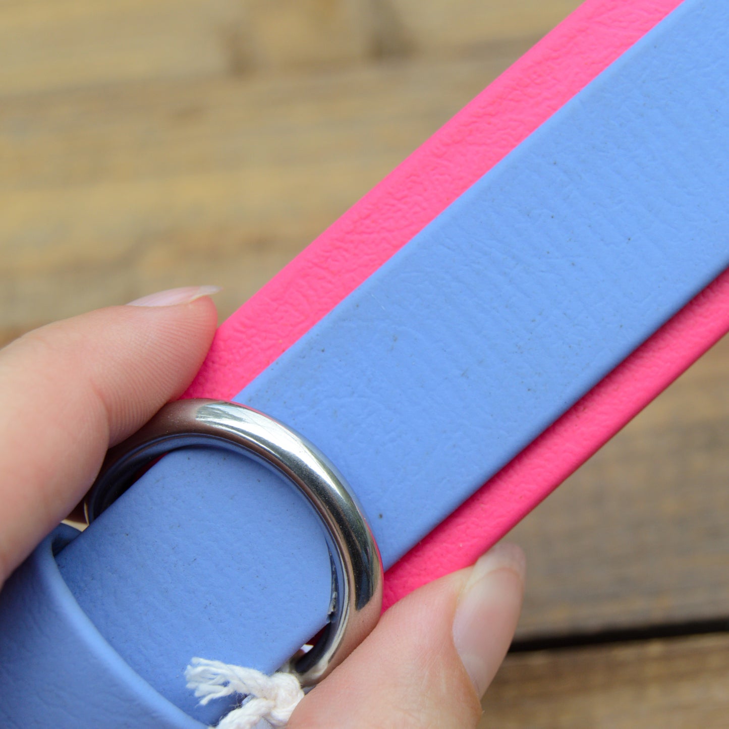 RTS *FLAWED* Periwinkle and Raspberry Double Layer Biothane Dog Collar