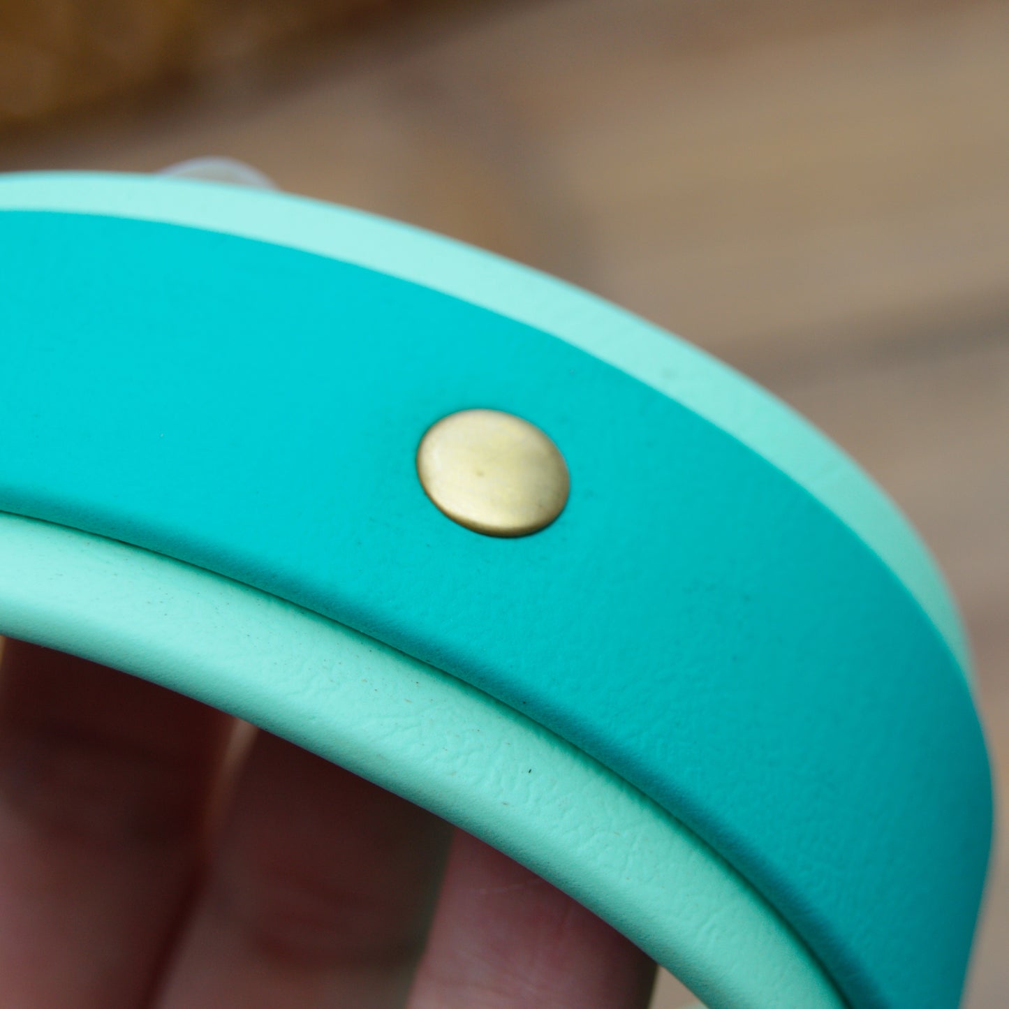 RTS *FLAWED* Mint Green and Teal Double Layer Biothane Dog Collar