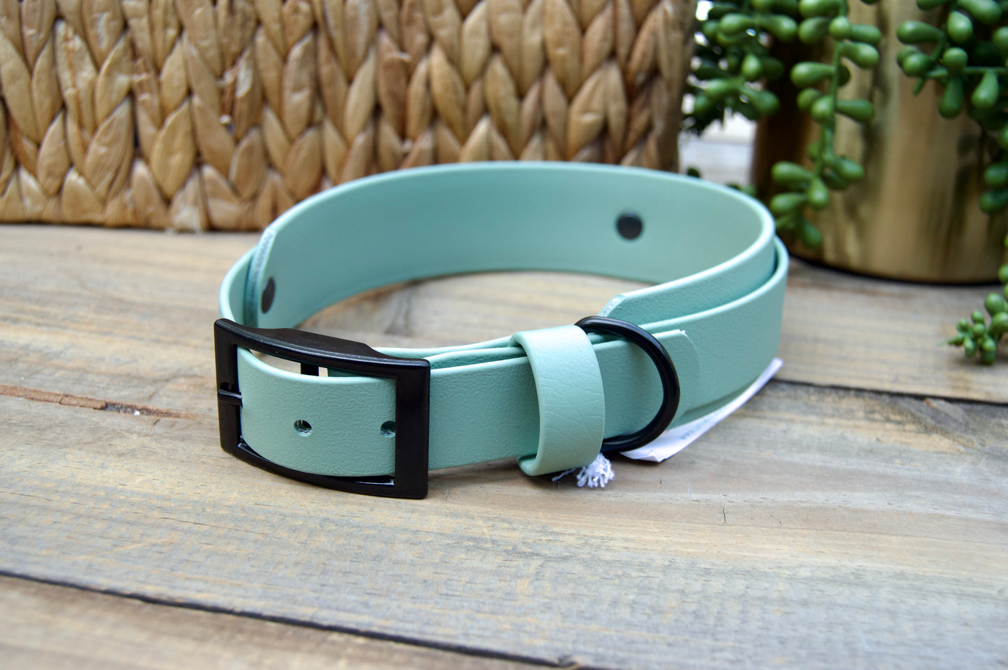RTS 16-19 INCH Sage Green Double Layer Biothane Dog Collar