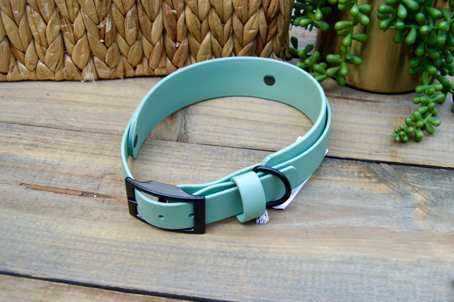 RTS 16-19 INCH Sage Green Double Layer Biothane Dog Collar