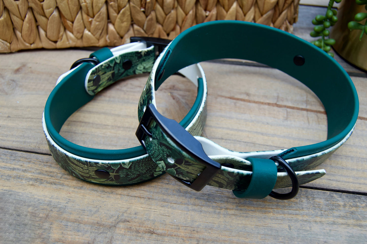 Fern: Printed Double Layer Biothane Dog Collar