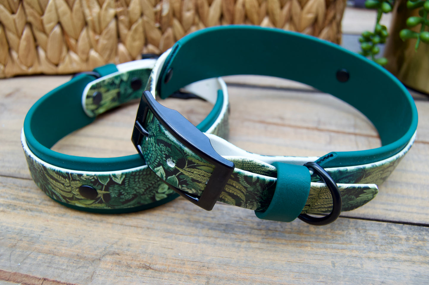 Fern: Printed Double Layer Biothane Dog Collar
