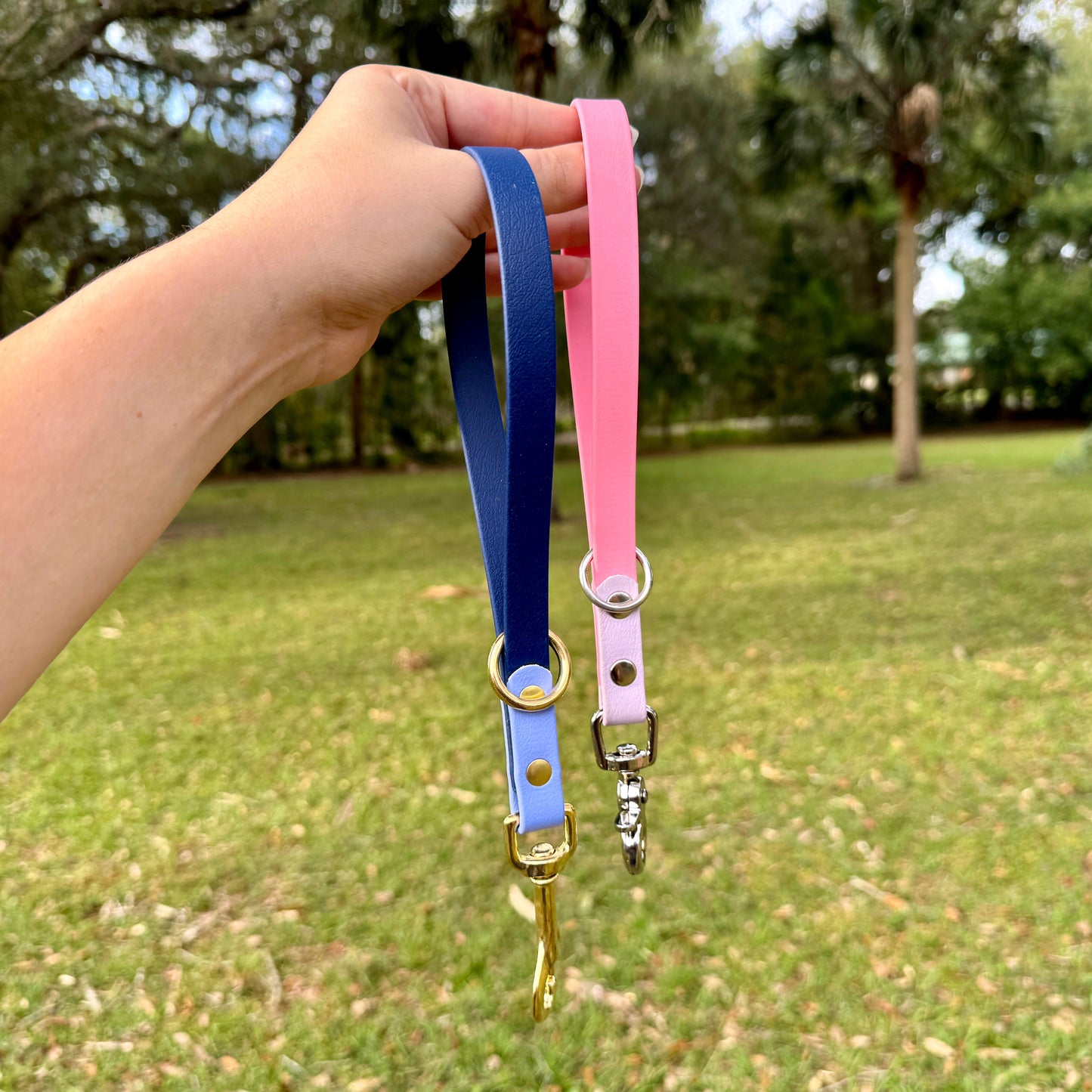 Two Color Biothane Grab Handle Dog Leash