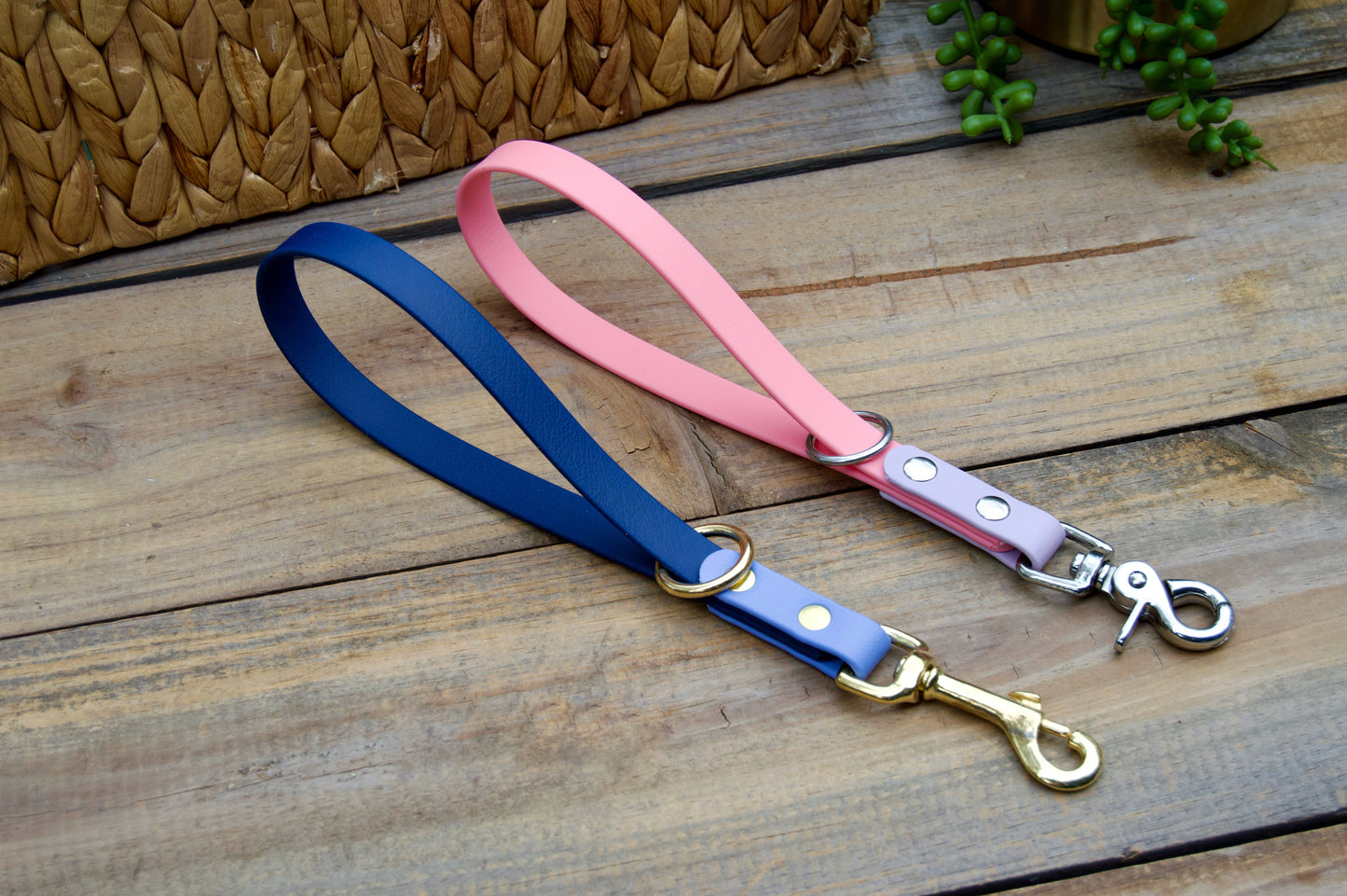 Two Color Biothane Grab Handle Dog Leash