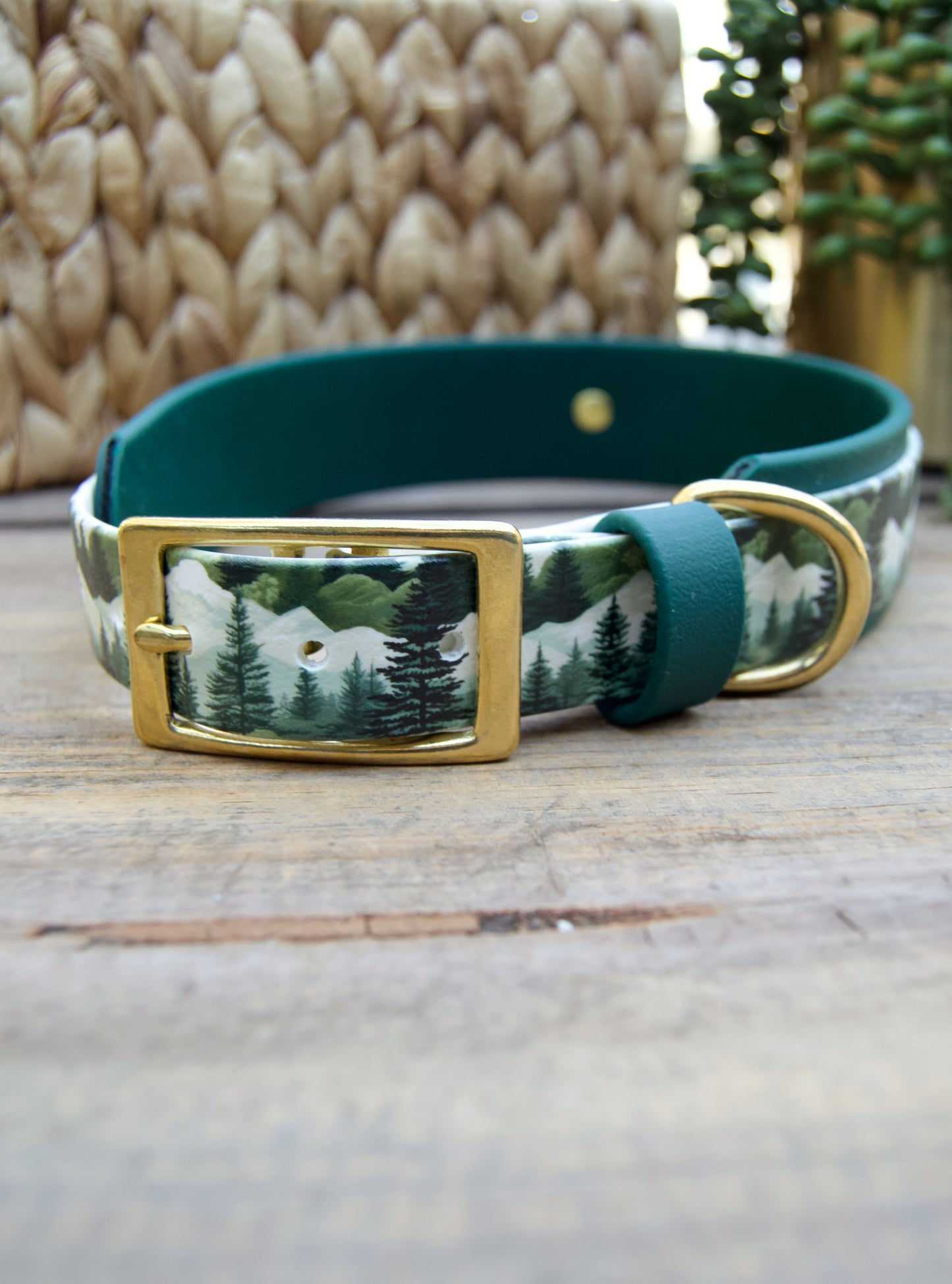 Forest: Printed Double Layer Biothane Dog Collar