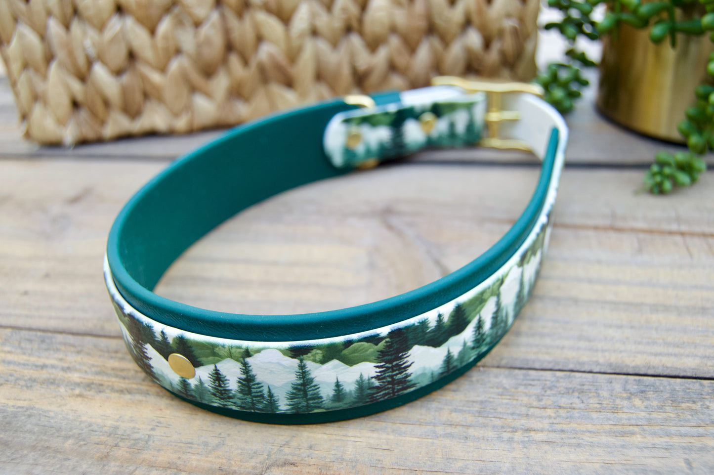 Forest: Printed Double Layer Biothane Dog Collar