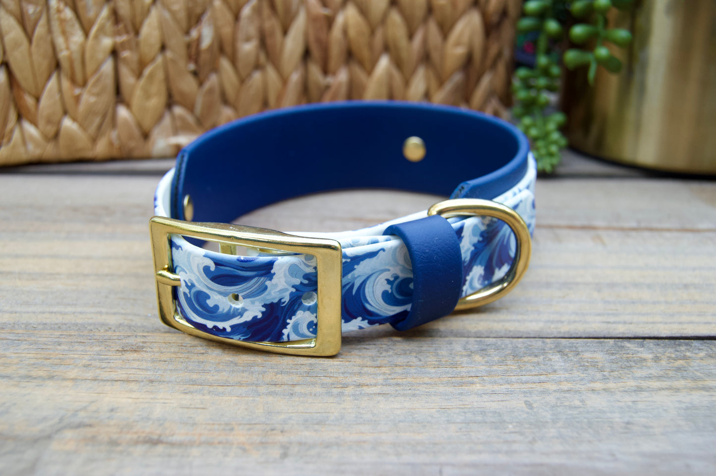 Ocean: Printed Double Layer Biothane Dog Collar