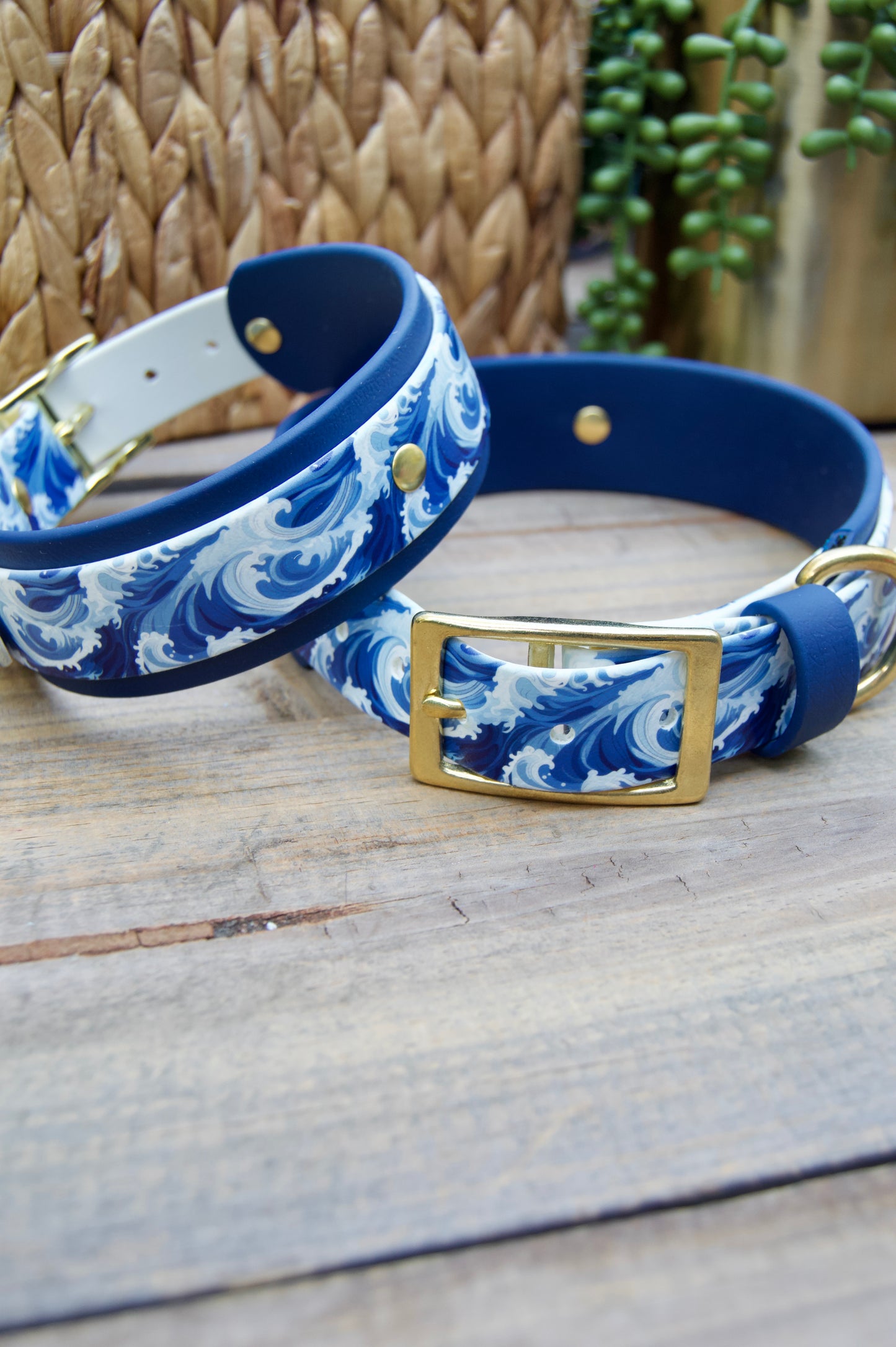 Ocean: Printed Double Layer Biothane Dog Collar