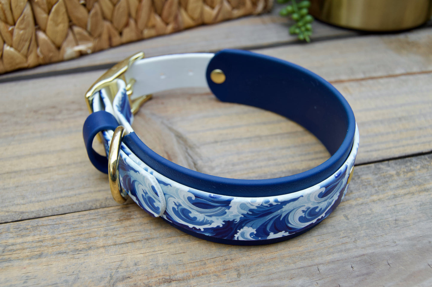 Ocean: Printed Double Layer Biothane Dog Collar