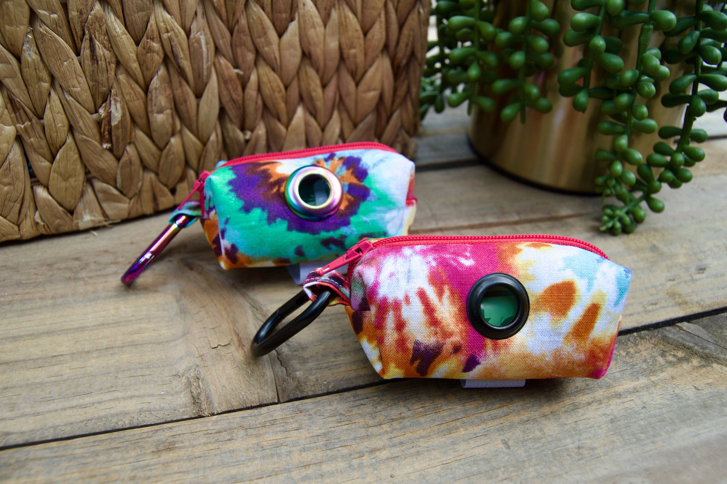 GROOVY: Pink Tie Dye Dog Poop Bag Holder