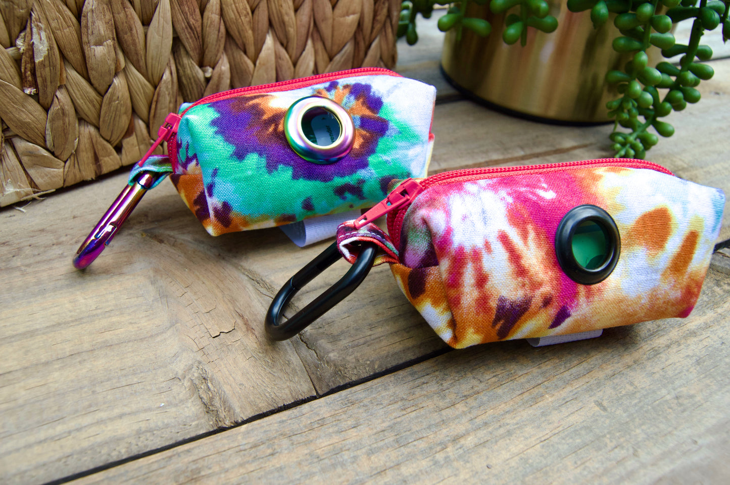 GROOVY: Pink Tie Dye Dog Poop Bag Holder