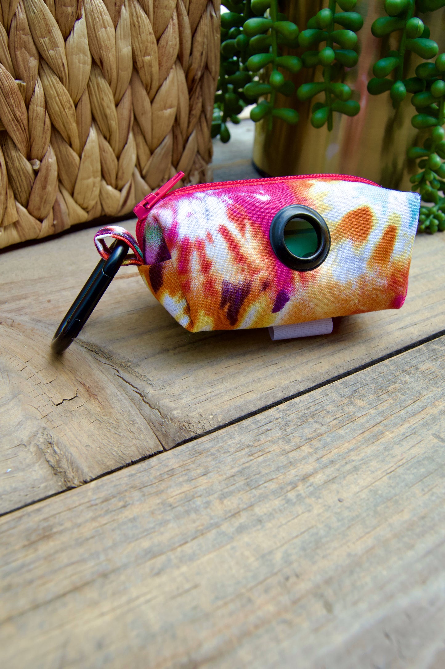 GROOVY: Pink Tie Dye Dog Poop Bag Holder