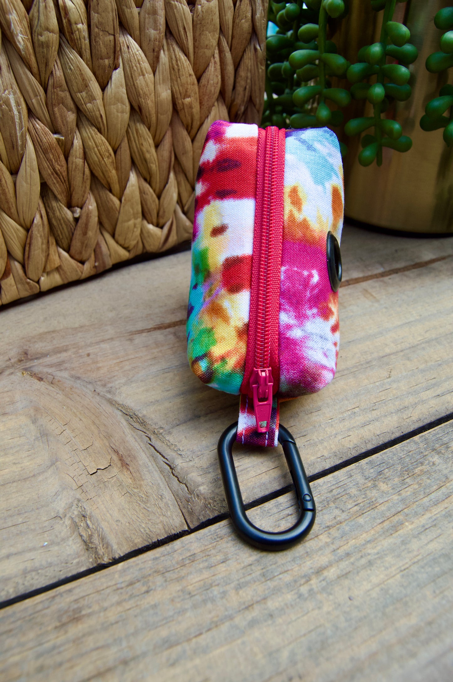 GROOVY: Pink Tie Dye Dog Poop Bag Holder