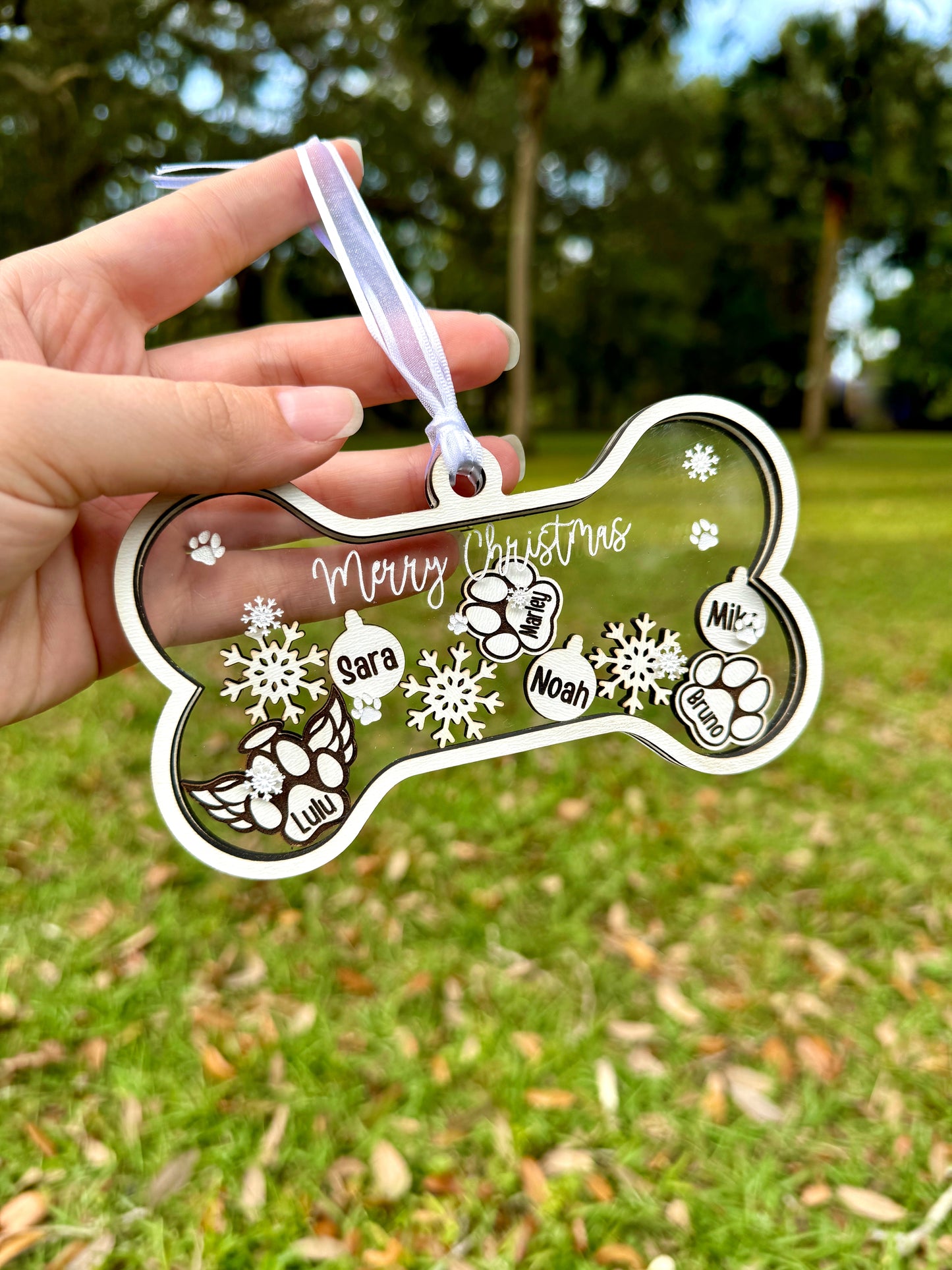 Christmas Dog Bone Shaker Ornament