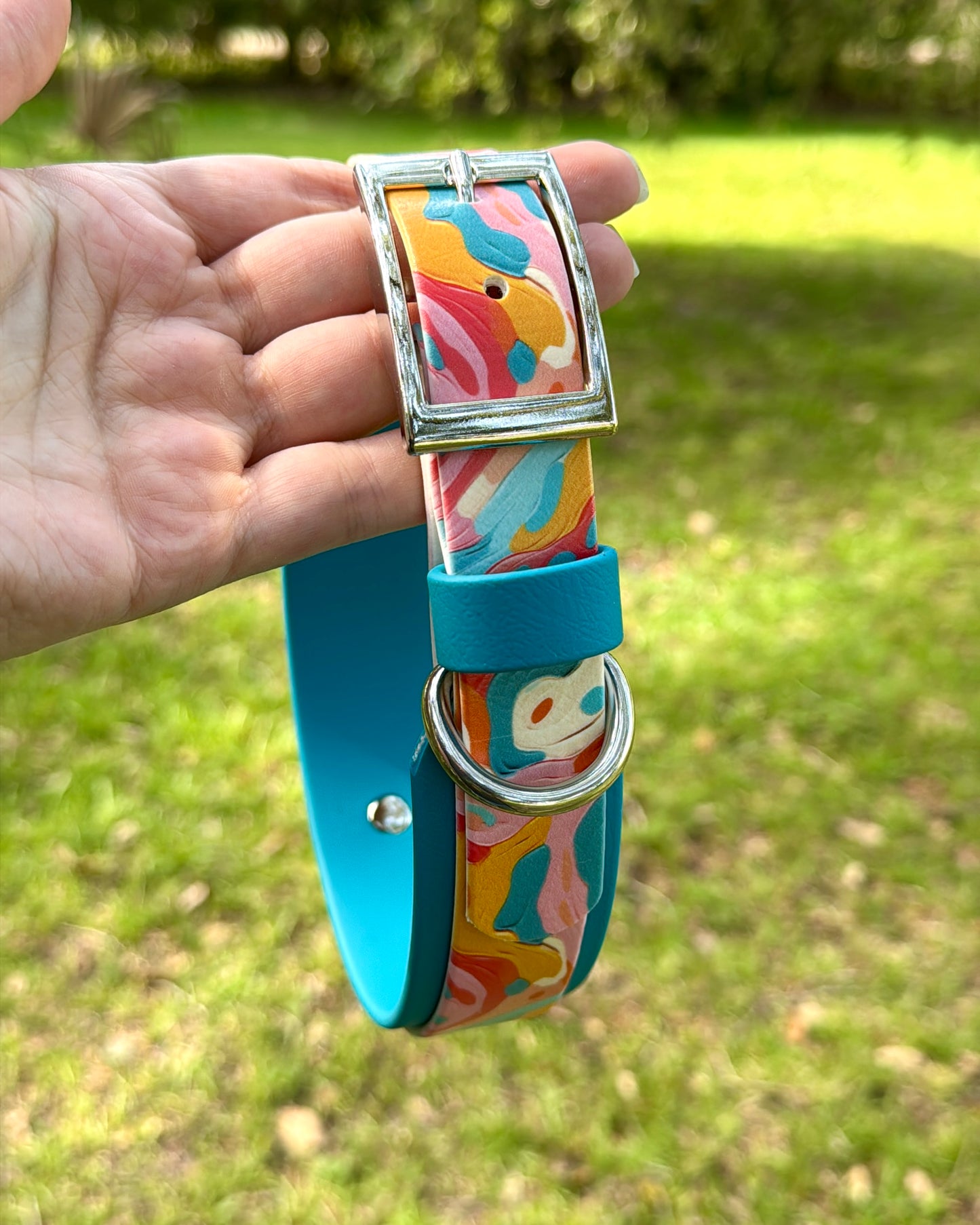 Paint Splatter: Printed Double Layer Biothane Dog Collar