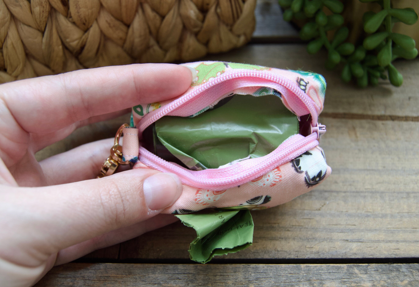 BUTTERFLY: Pink Dog Poop Bag Holder