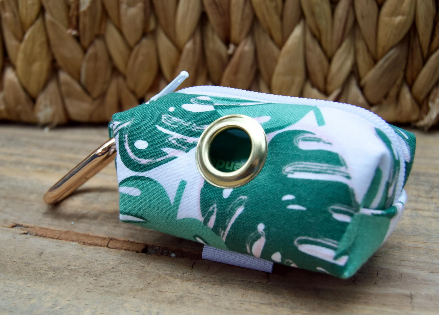 SAGE: Green Monstera Dog Poop Bag Holder