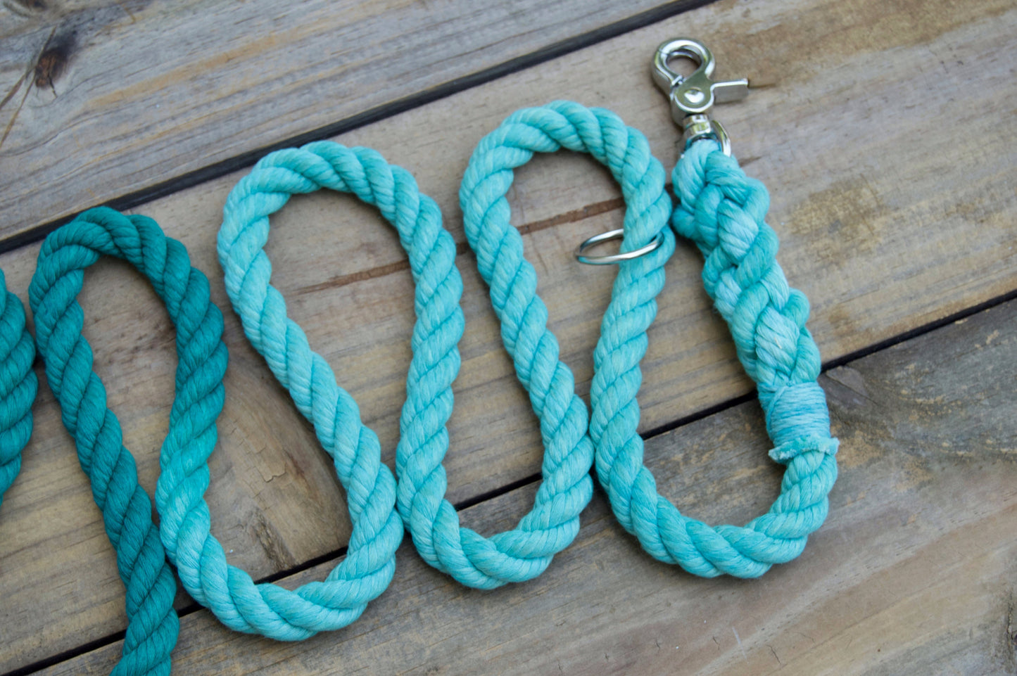 TEAL - AQUA Handsfree Rope Dog Leash