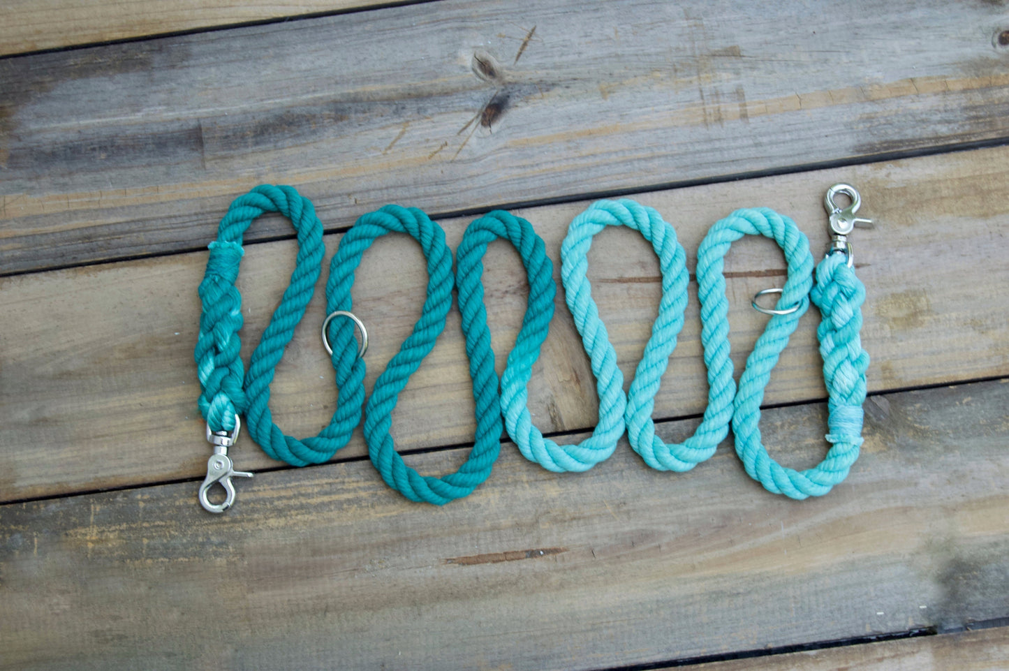 TEAL - AQUA Handsfree Rope Dog Leash