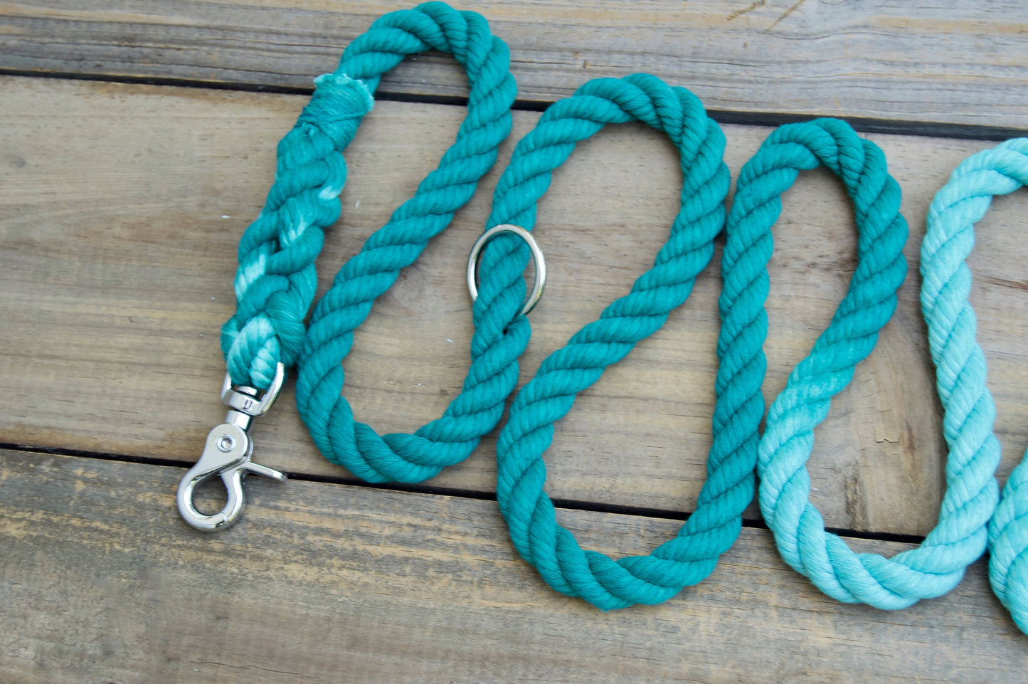 TEAL - AQUA Handsfree Rope Dog Leash