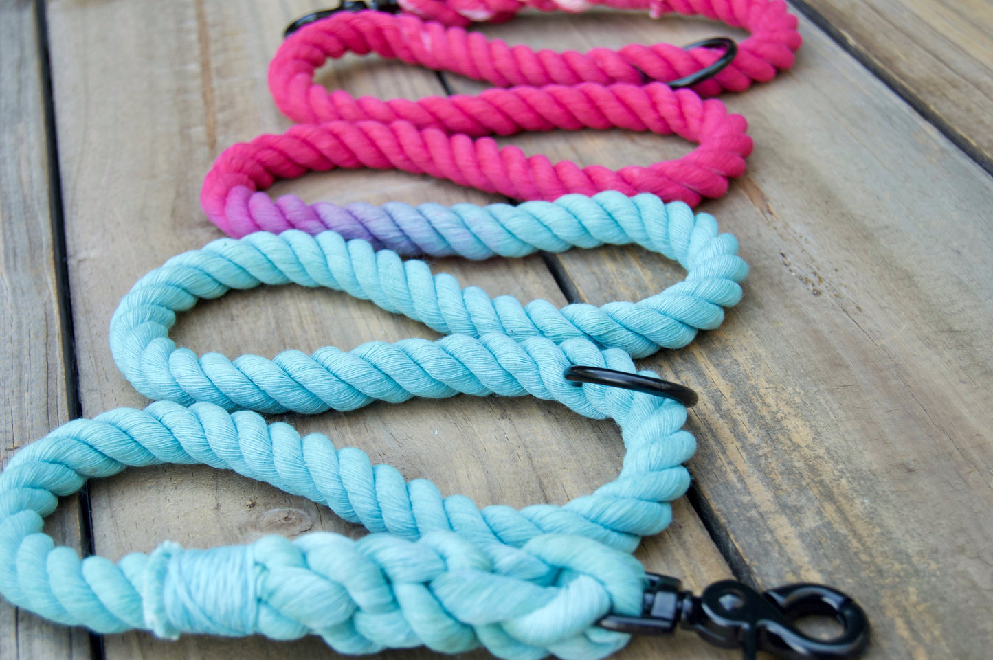 HOT PINK - AQUA Handsfree Rope Dog Leash