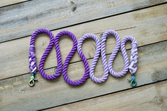 Purple-Light Purple Handsfree Rope Dog Leash