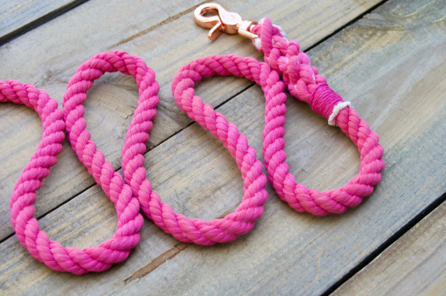 HOT PINK Rope Dog Leash