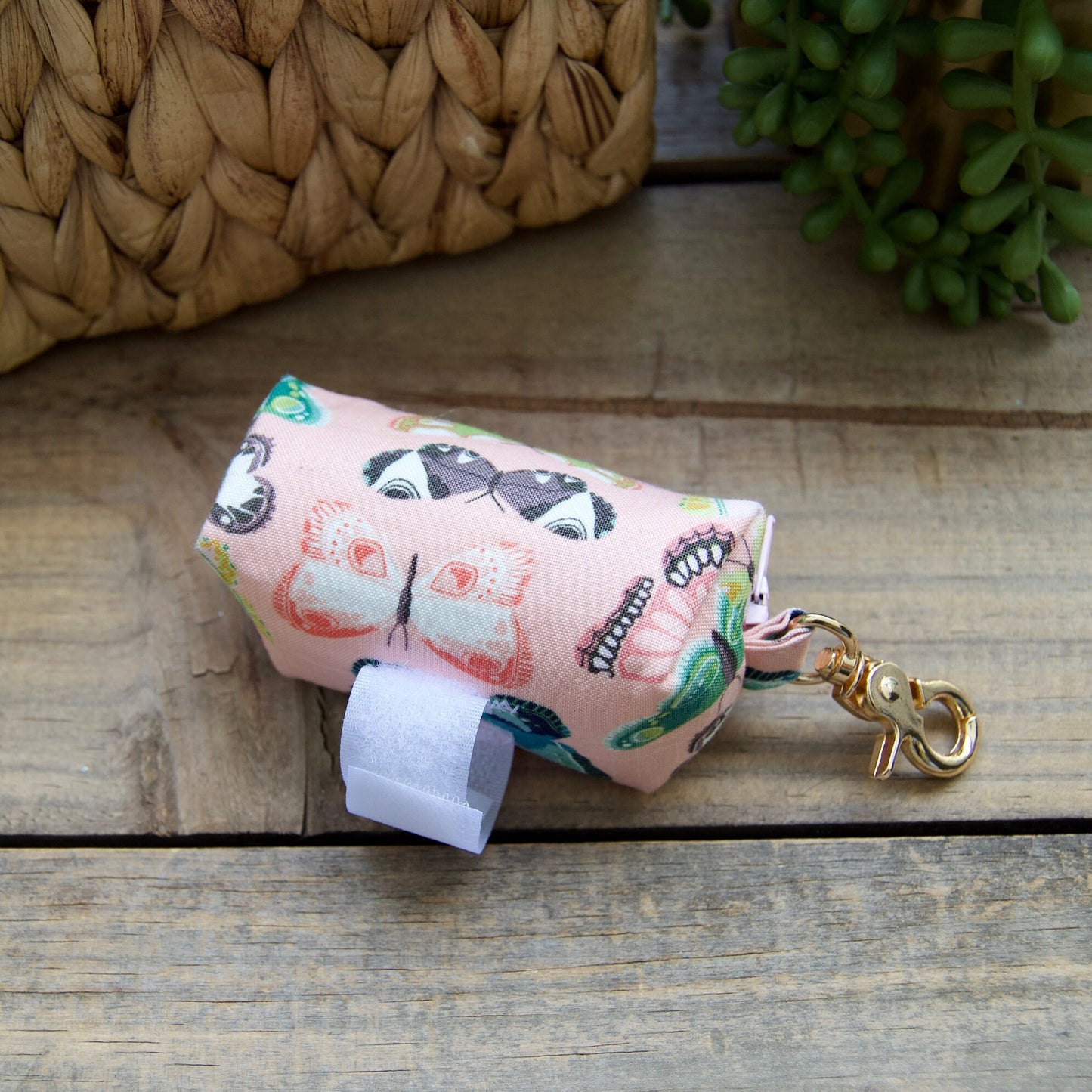 BUTTERFLY: Pink Dog Poop Bag Holder